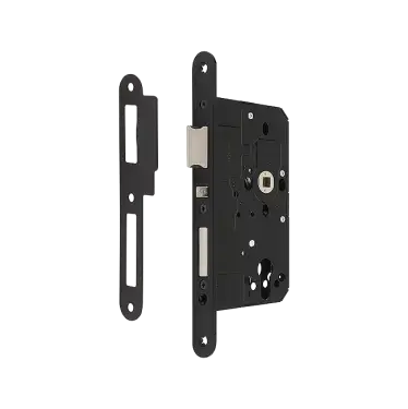 Click Here To Enlarge This Photo Of AR915-R-60-BLK Hoppe Arrone DIN Mortice Apartment Lock Radius Forend &lpar;60mm Backset&rpar; - Matt Black &lpar;50026185&rpar;