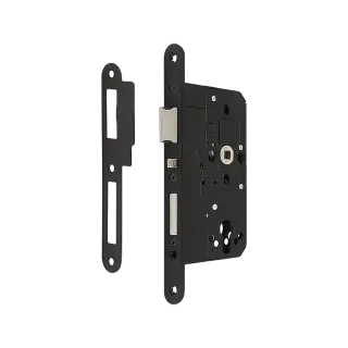 AR915-R-60-BLK Hoppe Arrone DIN Mortice Apartment Lock Radius Forend &lpar;60mm Backset&rpar; - Matt Black &lpar;50026185&rpar;