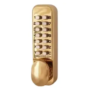 BORG Locks BL2021 PB Light Duty Back to Back Digital Lock &lpar;60mm Latch&rpar; - Polished Brass