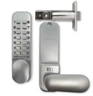 Click Here To Enlarge This Photo Of BORG Locks BL2201 SC Light Duty Digital Lock with Holdback Function &lpar;60mm Latch&rpar; - Satin Chrome