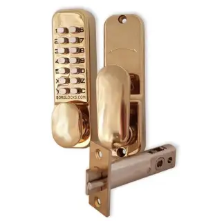 BORG Locks BL2201 PB Light Duty Digital Lock with Holdback Function &lpar;60mm Latch&rpar; - Polished Brass