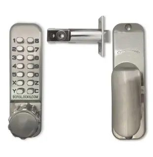 BORG Locks BL2501 SS Medium Duty 'Codestar' Digital Lock with Holdback &lpar;60mm Latch&rpar; - Stainless Steel