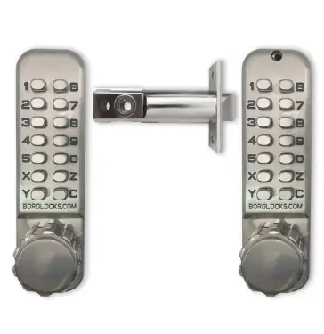Click Here To Enlarge This Photo Of BORG Locks BL2521 SS Medium Duty 'Codestar' Back to Back Digital Lock with Holdback &lpar;60mm Latch&rpar; - Stainless Steel