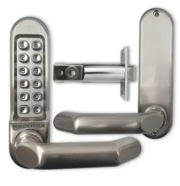 Click Here To Enlarge This Photo Of BORG Locks BL5001 SC Medium&sol;Heavy Duty Digital Lock &lpar;Round Bar&rpar; with Free Passage Mode &lpar;60mm Latch&rpar; - Satin Chrome