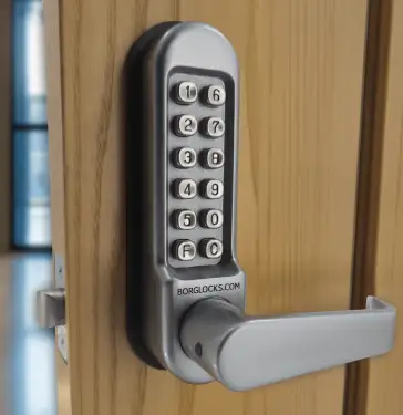 Click Here To Enlarge This Photo Of BORG Locks BL5401 SC Medium&sol;Heavy Duty Digital Lock &lpar;Flat Bar&rpar; with Free Passage Mode &lpar;60mm Latch&rpar; - Satin Chrome