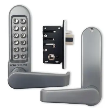 Click Here To Enlarge This Photo Of BORG Locks BL5402 SC Medium&sol;Heavy Duty Digital Lock &lpar;Flat Bar&rpar; with Free Passage Mode &lpar;28mm Latch for Aluminium&sol;Narrow Stile Doors&rpar; - Satin Chrome