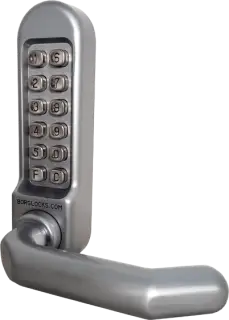BORG Locks BL5008 SC Medium&sol;Heavy Duty Digital Lock &lpar;Round Bar&rpar; with Free Passage Mode &lpar;Front Plate only for use with Panic Hardware&rpar; - Satin Chrome