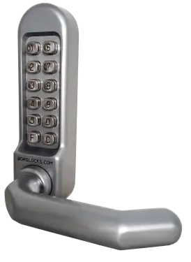 Click Here To Enlarge This Photo Of BORG Locks BL5051 SC Medium&sol;Heavy Duty Back to Back Digital Lock &lpar;Round Bar&rpar; with Free Passage Mode &lpar;60mm Latch&rpar; - Satin Chrome