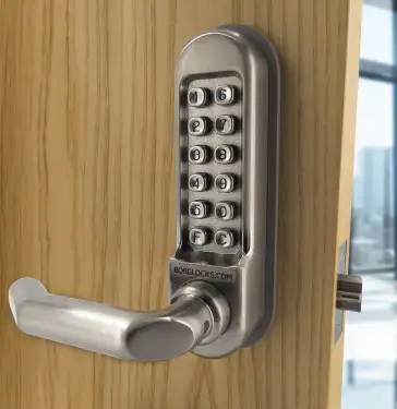 Click Here To Enlarge This Photo Of BORG Locks BL5051 SS Medium&sol;Heavy Duty Back to Back Digital Lock &lpar;Round Bar&rpar; with Free Passage Mode &lpar;60mm Latch&rpar; - Stainless Steel
