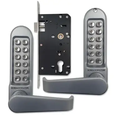 Click Here To Enlarge This Photo Of BORG Locks BL5453 SC Medium&sol;Heavy Duty Back to Back Digital Lock &lpar;Flat Bar&rpar; with Free Passage Mode &lpar;60x72mm Euro Profile Lockcase&rpar; - Satin Chrome
