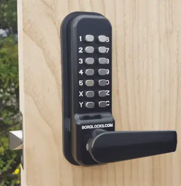Click Here To Enlarge This Photo Of BORG Locks BL4401 MG Pro Medium&sol;Heavy Duty Free Turning Digital Lock with Holdback &lpar;60mm Latch&rpar; - Marine Grade Black