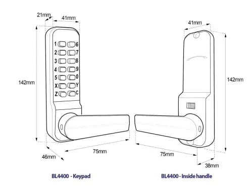 Click Here To Enlarge This Photo Of BORG Locks BL4401 MG Pro Medium&sol;Heavy Duty Free Turning Digital Lock with Holdback &lpar;60mm Latch&rpar; - Marine Grade Black