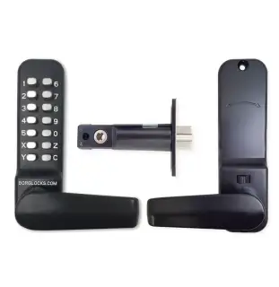 BORG Locks BL4401 MG Pro Medium&sol;Heavy Duty Free Turning Digital Lock with Holdback &lpar;60mm Latch&rpar; - Marine Grade Black