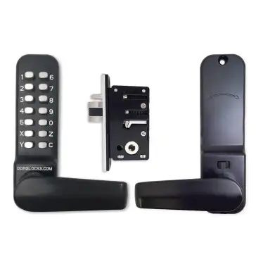 Click Here To Enlarge This Photo Of BORG Locks BL4402 MG Pro Medium&sol;Heavy Duty Free Turning Digital Lock with Holdback &lpar;28mm Narrow Stile Latch&rpar; - Marine Grade Black