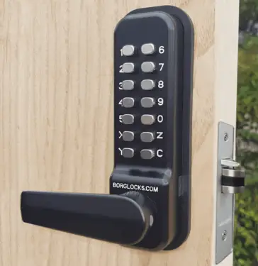Click Here To Enlarge This Photo Of BORG Locks BL4402 MG Pro Medium&sol;Heavy Duty Free Turning Digital Lock with Holdback &lpar;28mm Narrow Stile Latch&rpar; - Marine Grade Black