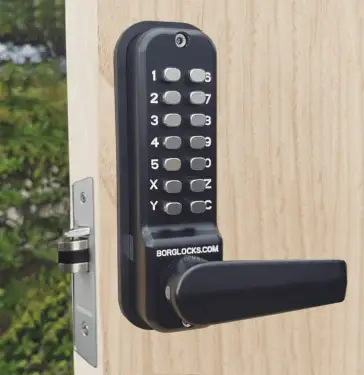 Click Here To Enlarge This Photo Of BORG Locks BL4442 MG Pro Medium&sol;Heavy Duty Free Turning Back to Back Digital Lock &lpar;28mm Narrow Stile Latch&rpar; - Marine Grade Black