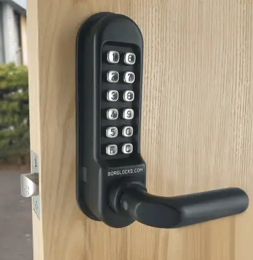 Click Here To Enlarge This Photo Of BORG Locks BL5251 MG Pro Medium&sol;Heavy Duty Back to Back Digital Lock &lpar;Round Bar&rpar; with Free Passage Mode &lpar;60mm Latch&rpar; - Marine Grade Black