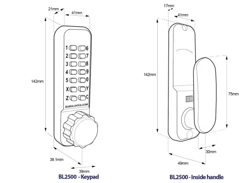 Click Here To Enlarge This Photo Of BORG Locks BL2501 FT SS FIRE RATED Medium Duty 'Codestar' Digital Lock with Holdback &lpar;60mm Latch&rpar; - Stainless Steel