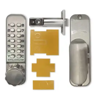 BORG Locks BL2501 FT SS FIRE RATED Medium Duty 'Codestar' Digital Lock with Holdback &lpar;60mm Latch&rpar; - Stainless Steel