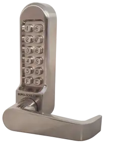 BORG Locks BL5401 FT SS FIRE RATED Medium&sol;Heavy Duty Digital Lock &lpar;Flat Bar&rpar; with Free Passage Mode &lpar;60mm Latch&rpar; - Stainless Steel