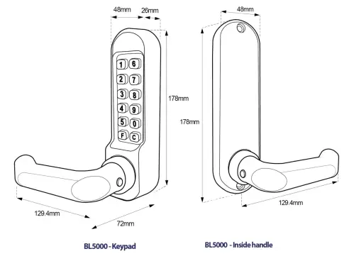 Click Here To Enlarge This Photo Of BORG Locks BL5003 FT SS FIRE RATED Medium&sol;Heavy Duty Digital Lock &lpar;Round Bar&rpar; with Free Passage Mode &lpar;60x72mm Euro Profile Lockcase&rpar; - Stainless Steel