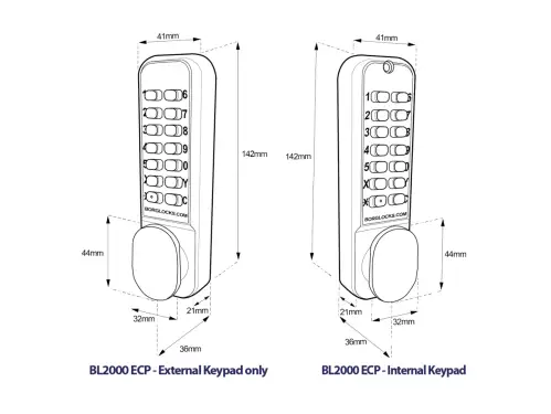 Click Here To Enlarge This Photo Of BORG Locks BL2021 ECP SC Light Duty Back to Back Digital Lock with Easicode Pro Coding Chamber &lpar;60mm Latch&rpar; - Satin Chrome