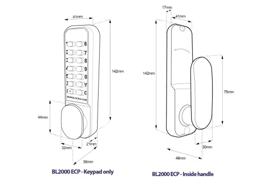 Click Here To Enlarge This Photo Of BORG Locks BL2201 ECP SC Light Duty Digital Lock with Holdback Function & Easicode Pro Coding Chamber &lpar;60mm Latch&rpar; - Satin Chrome