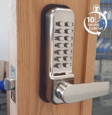 Click Here To Enlarge This Photo Of BORG Locks BL2421 ECP SS Medium Duty Back to Back Digital Lock with Holdback Function & Easicode Pro Coding Chamber &lpar;60mm Latch&rpar; - Stainless Steel