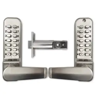 BORG Locks BL2421 ECP SS Medium Duty Back to Back Digital Lock with Holdback Function & Easicode Pro Coding Chamber &lpar;60mm Latch&rpar; - Stainless Steel