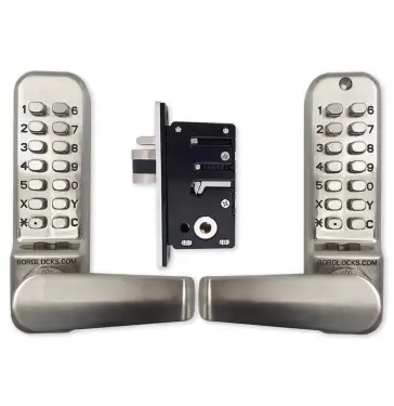 Click Here To Enlarge This Photo Of BORG Locks BL2422 ECP SS Medium Duty Back to Back Digital Lock with Holdback Function & Easicode Pro Coding Chamber &lpar;28mm Latch for Aluminium&sol;Narrow Stile Doors&rpar; - Stainless Steel