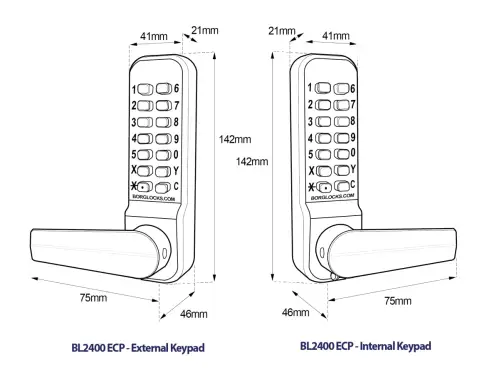 Click Here To Enlarge This Photo Of BORG Locks BL2422 ECP SS Medium Duty Back to Back Digital Lock with Holdback Function & Easicode Pro Coding Chamber &lpar;28mm Latch for Aluminium&sol;Narrow Stile Doors&rpar; - Stainless Steel
