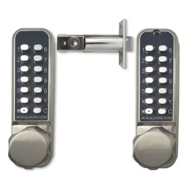 Click Here To Enlarge This Photo Of BORG Locks BL2521 ECP SS Medium Duty 'Codestar' Back to Back Digital Lock with Holdback & Easicode Pro Coding Chamber &lpar;60mm Latch&rpar; - Stainless Steel