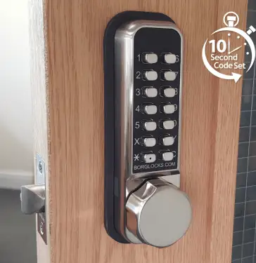 Click Here To Enlarge This Photo Of BORG Locks BL2521 ECP SS Medium Duty 'Codestar' Back to Back Digital Lock with Holdback & Easicode Pro Coding Chamber &lpar;60mm Latch&rpar; - Stainless Steel