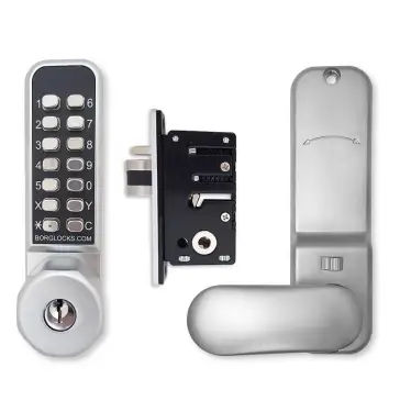 Click Here To Enlarge This Photo Of BORG Locks BL2702 ECP SC Medium Duty Digital Lock with Holdback Function&comma; Key Override & Easicode Pro Coding Chamber &lpar;28mm Latch for Aluminium&sol;Narrow Stile Doors&rpar; - Satin Chrome