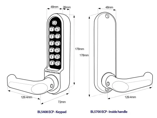 Click Here To Enlarge This Photo Of BORG Locks BL5001 ECP SC Medium&sol;Heavy Duty Round Bar Digital Lock with Free Passage Mode & Easicode Pro Coding Chamber &lpar;60mm Latch&rpar; - Satin Chrome