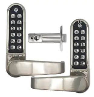 BORG Locks BL5451 ECP SS Medium&sol;Heavy Duty Back to Back Digital Lock &lpar;Flat Bar&rpar; with Free Passage Mode & Easicode Pro Coding Chamber &lpar;60mm Latch&rpar; - Stainless Steel