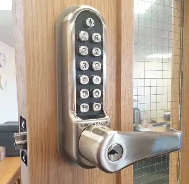 Click Here To Enlarge This Photo Of BORG Locks BL5701 ECP SS Medium&sol;Heavy Duty Digital Lock &lpar;Flat Bar&rpar; with Free Passage Mode&comma; Key Override & Easicode Pro Coding Chamber &lpar;60mm Latch&rpar; - Stainless Steel