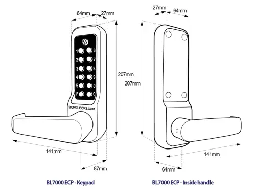 Click Here To Enlarge This Photo Of BORG Locks BL7001 ECP SS Heavy Duty Digital Lock with Free Passage & Easicode Pro Coding Chamber &lpar;60mm Latch&rpar; - Stainless Steel