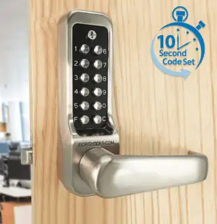 BORG Locks BL7001 ECP SS Heavy Duty Digital Lock with Free Passage & Easicode Pro Coding Chamber &lpar;60mm Latch&rpar; - Stainless Steel