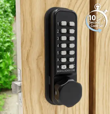 Click Here To Enlarge This Photo Of BORG Locks BL2601 ECP MG Pro Medium Duty Digital Lock with Holdback & Easicode Pro Coding Chamber &lpar;60mm Latch&rpar; - Marine Grade Black