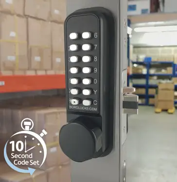 Click Here To Enlarge This Photo Of BORG Locks BL2602 ECP MG Pro Medium Duty Digital Lock with Holdback & Easicode Pro Coding Chamber &lpar;28mm Latch for Aluminium&sol;Narrow Stile Doors&rpar; - Marine Grade Black