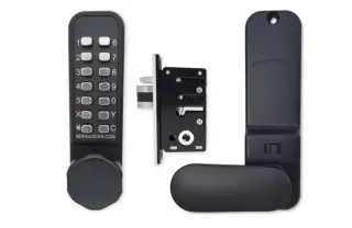 BORG Locks BL2602 ECP MG Pro Medium Duty Digital Lock with Holdback & Easicode Pro Coding Chamber &lpar;28mm Latch for Aluminium&sol;Narrow Stile Doors&rpar; - Marine Grade Black