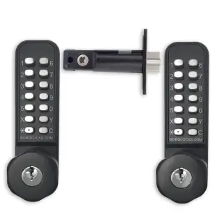 BORG Locks BL2771 ECP MG Pro Medium Duty Back to Back Digital Lock with Holdback&comma; Key Override & Easicode Pro Coding Chamber &lpar;60mm Latch&rpar; - Marine Grade Black
