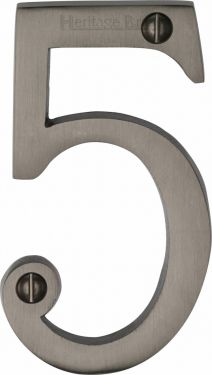 Click Here To Enlarge This Photo Of C1560 5-MB Heritage Brass Numeral 5 Face Fix 76mm &lpar;3"&rpar; Matt Bronze Finish