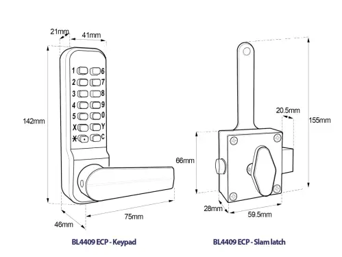 Click Here To Enlarge This Photo Of BORG Locks BL4409 ECP MG Pro Medium&sol;Heavy Duty Free Turning Digital Lock with Holdback & Easicode Pro Coding Chamber &lpar;Rim Fixed Slam Latch&rpar; - Marine Grade Black