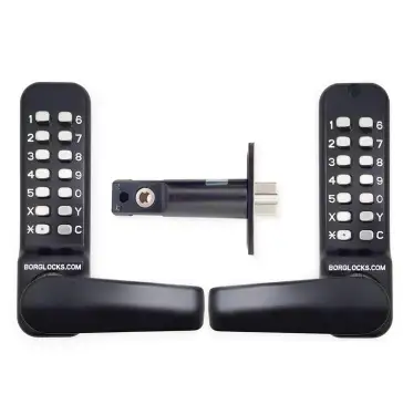 Click Here To Enlarge This Photo Of BORG Locks BL4441 ECP MG Pro Medium&sol;Heavy Duty Free Turning Back to Back Digital Lock & Easicode Pro Coding Chamber &lpar;60mm Latch&rpar; - Marine Grade Black