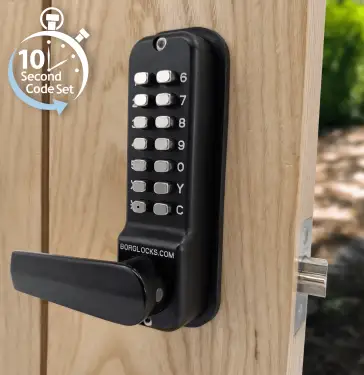 Click Here To Enlarge This Photo Of BORG Locks BL4441 ECP MG Pro Medium&sol;Heavy Duty Free Turning Back to Back Digital Lock & Easicode Pro Coding Chamber &lpar;60mm Latch&rpar; - Marine Grade Black