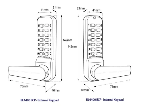 Click Here To Enlarge This Photo Of BORG Locks BL4442 ECP MG Pro Medium&sol;Heavy Duty Free Turning Back to Back Digital Lock & Easicode Pro Coding Chamber &lpar;28mm Narrow Stile Latch&rpar; - Marine Grade Black