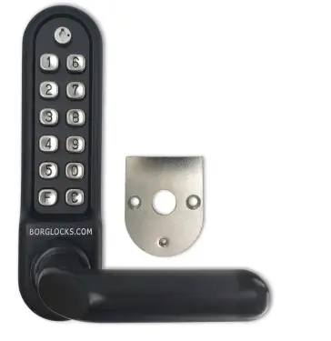 Click Here To Enlarge This Photo Of BORG Locks BL5208 ECP MG Pro Medium&sol;Heavy Duty Digital Lock &lpar;Round Bar&rpar; with Free Passage Mode & Easicode Pro Coding Chamber &lpar;Front Plate only for use with Panic Hardware&rpar; - Marine Grade Black