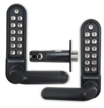 Click Here To Enlarge This Photo Of BORG Locks BL5251 ECP MG Pro Medium&sol;Heavy Duty Back to Back Digital Lock &lpar;Round Bar&rpar; with Free Passage Mode & Easicode Pro Coding Chamber &lpar;60mm Latch&rpar; - Marine Grade Black